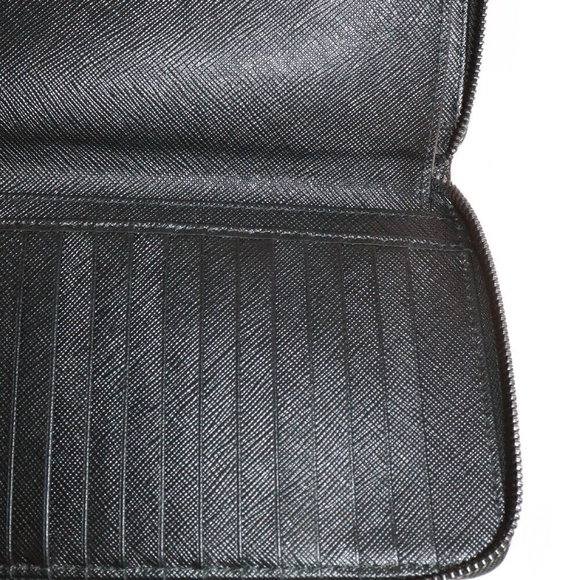 Prada Long Leather Case Document Travel Zip Black Wallet - Picture 5 of 6